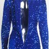 Long Sleeve Sequin Stretch Velvet Mermaid Evening Dress
