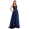 Deep-V Sleeveless Sequin Elegant Evening Gown Bridesmaid Plus Size