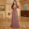 Womens Sequin Elegant Mermaid Evening Long Dress