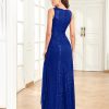 Womens Elegant Sequin Evening Cocktail Dress Deep-V Asymmetric Slit Slim