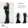 Feather Off-Shoulder Sequin Velvet Stretch Mermaid Evening Party Dress