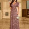 Womens Sequin Elegant Mermaid Evening Long Dress