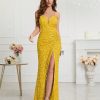 Womens Sequin Bodycon Evening Dress Spaghetti Strap V-Neck High Slit
