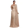 Sequin Long Sleeve V-Neck Elegant Maxi Evening Gown Women Dress