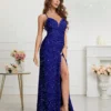 Womens Sequin Bodycon Evening Dress Spaghetti Strap V-Neck High Slit