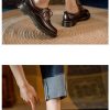 Womens Preppy Round Toe Lace-Up Leather Platform Shoes Oxfords