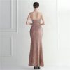 Strapless Sequin Slit Mermaid Maxi Evening Dress Hostess Plus Size