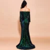 Sexy Off-Shoulder Long Sleeve Sequin Mermaid Party Maxi Dress Plus Size