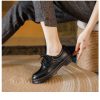 Womens Preppy Round Toe Lace-Up Leather Platform Shoes Oxfords