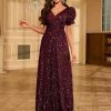 Womens Sequin Elegant Mermaid Evening Long Dress