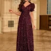 Womens Sequin Elegant Mermaid Evening Long Dress