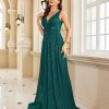 Emerald Green Sequin Backless Slim Evening Gown Womens Bridesmaid Dress