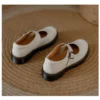 Womens Preppy Round Toe Mary Jane Shoes Buckle Strap Leather Platform