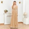 Spaghetti Strap V-Neck Sequin Evening Dress Bridesmaid Party Wedding Plus Size