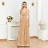 Spaghetti Strap V-Neck Sequin Evening Dress Bridesmaid Party Wedding Plus Size