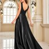 Deep-V Sleeveless Sequin Elegant Evening Gown Bridesmaid Plus Size