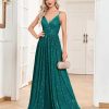 Backless Sequin Long Mermaid Evening Dress Bridesmaid Gown