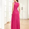 Womens Elegant Sequin Evening Cocktail Dress Deep-V Asymmetric Slit Slim
