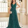 Emerald Green Sequin Backless Slim Evening Gown Womens Bridesmaid Dress