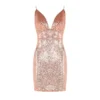 Sequin Spaghetti Strap Short Bodycon Evening Dress