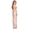 Womens Sequin Evening Dress Deep-V Spaghetti Strap Sleeveless Maxi Dress