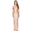Womens Sequin Evening Dress Deep-V Spaghetti Strap Sleeveless Maxi Dress
