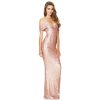 Womens Sequin Evening Dress Deep-V Spaghetti Strap Sleeveless Maxi Dress