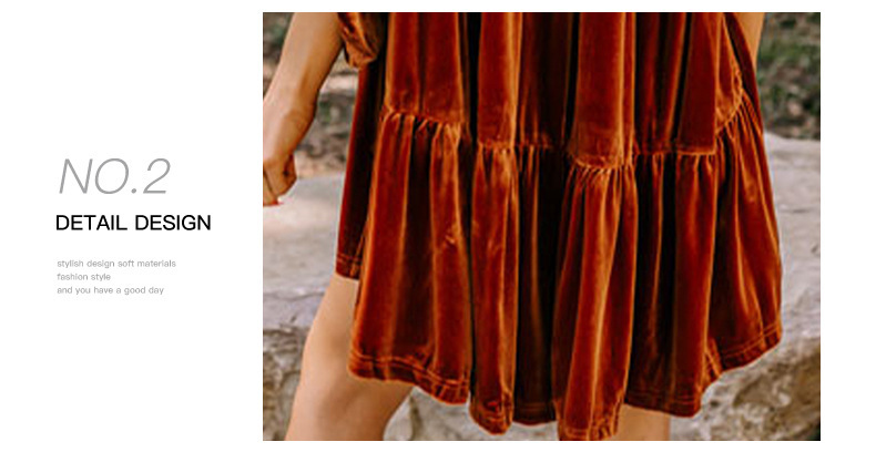 Womens Velvet Solid Loose Midi 3/4 Sleeve Lapel Single-Breasted Shirt