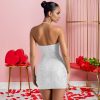 Halter Neck Rhinestone Bodycon Mini Dress Elegant High Waist