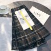 Womens High Waist Plaid Woolen Pleated Mini Skirt Fall Winter Preppy Office