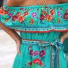 Off Shoulder Floral Digital Print Maxi Flared Plus Size Dress