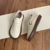 Womens Woven Buckle Loafers Round Toe Soft Rubber Sole Slip-On Casual Shoes