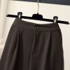 High Waist A-Line Midi Skirt Winter Solid Button Slimming