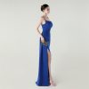 Satin Spaghetti Strap Slim Fit Mermaid Evening Dress High Slit Summer Party