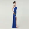 Satin Spaghetti Strap Slim Fit Mermaid Evening Dress High Slit Summer Party