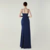 Satin Spaghetti Strap Slim Fit Mermaid Evening Dress High Slit Summer Party