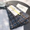 Womens High Waist Plaid Woolen Pleated Mini Skirt Fall Winter Preppy Office