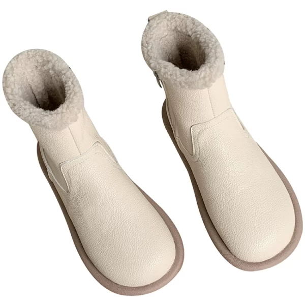 Womens Waterproof Warm Fleece Snow Boots Side Zip Round Toe Flat Winter