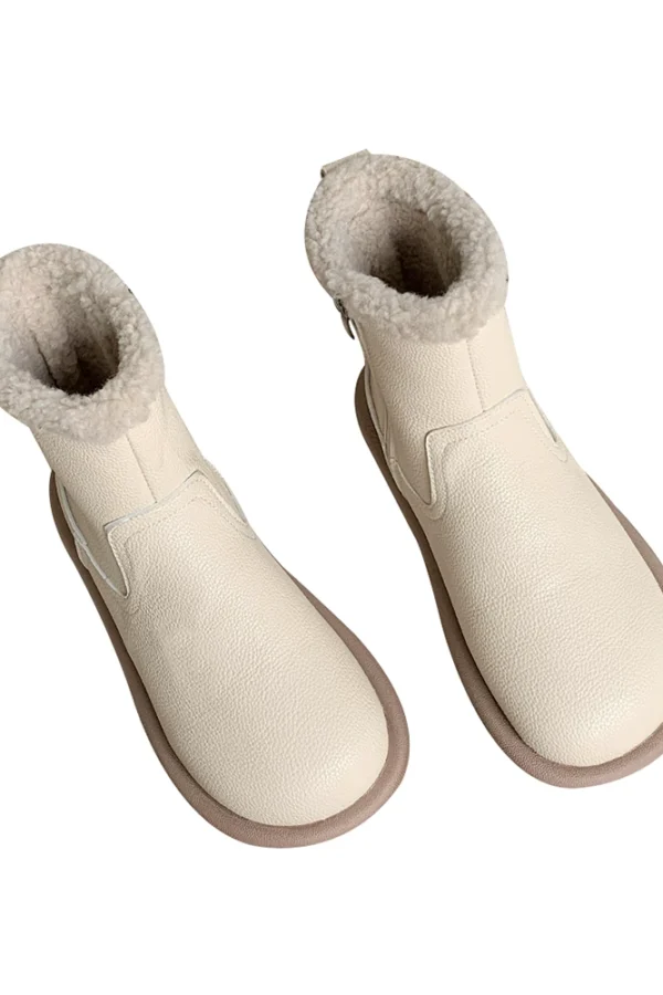 Womens Waterproof Warm Fleece Snow Boots Side Zip Round Toe Flat Winter