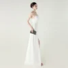 Satin Spaghetti Strap Slim Fit Mermaid Evening Dress High Slit Summer Party