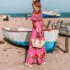 Off Shoulder Floral Digital Print Maxi Flared Plus Size Dress