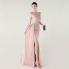 Satin Spaghetti Strap Slim Fit Mermaid Evening Dress High Slit Summer Party
