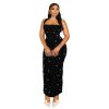 Halter Sleeveless Rhinestone Beaded Bodycon Maxi Dress