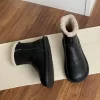 Womens Waterproof Warm Fleece Snow Boots Side Zip Round Toe Flat Winter