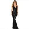 Sequin Halter Backless Mermaid Evening Sleeveless Long Dress