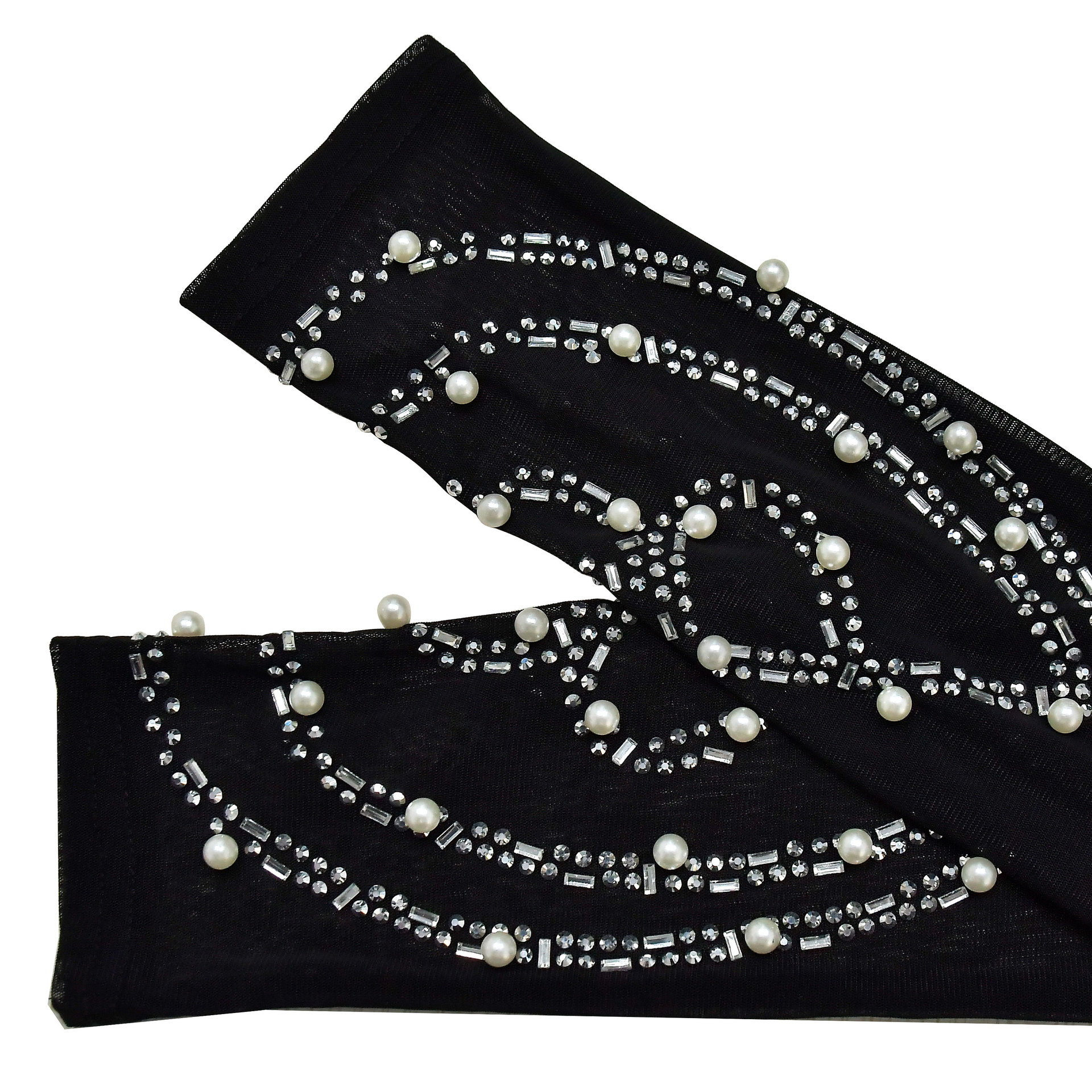 Womens Elegant Office Tulle Jumpsuit Rhinestone Long Sleeve Pants Black Apricot