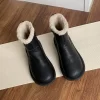 Womens Waterproof Warm Fleece Snow Boots Side Zip Round Toe Flat Winter