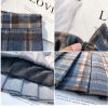 Womens High Waist Plaid Woolen Pleated Mini Skirt Fall Winter Preppy Office