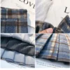 Womens High Waist Plaid Woolen Pleated Mini Skirt Fall Winter Preppy Office