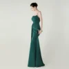 Satin Spaghetti Strap Slim Fit Mermaid Evening Dress High Slit Summer Party